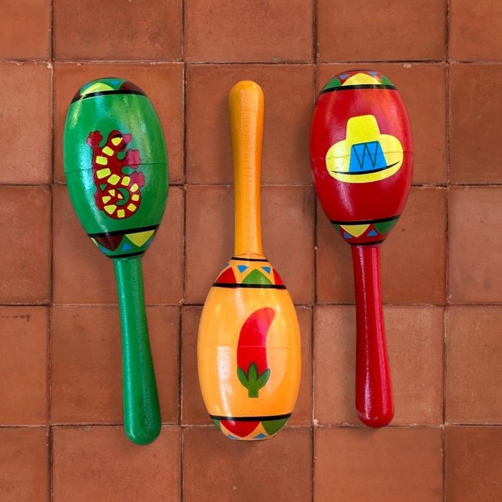 Set of 3 Small Wooden Maracas